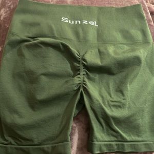Green Scrunch Butt Shorts